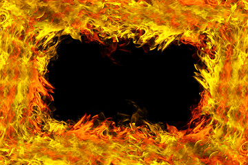 Image showing flame (fire) frame isolated on black