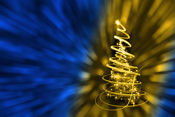 Image showing christmas tree with color background