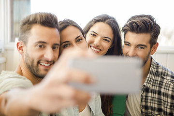 Image showing A selfie with friends