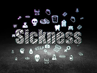 Image showing Healthcare concept: Sickness in grunge dark room