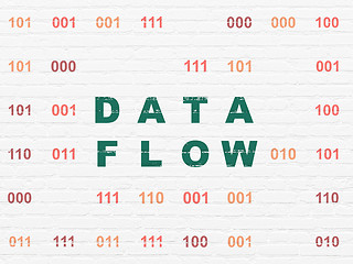 Image showing Data concept: Data Flow on wall background