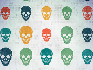 Image showing Health concept: Scull icons on Digital Paper background