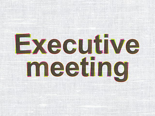Image showing Finance concept: Executive Meeting on fabric texture background