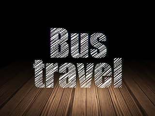 Image showing Travel concept: Bus Travel in grunge dark room