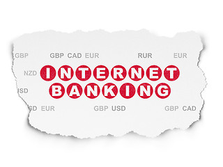 Image showing Banking concept: Internet Banking on Torn Paper background