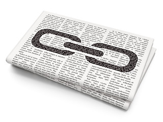 Image showing Web design concept: Link on Newspaper background