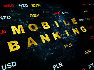 Image showing Money concept: Mobile Banking on Digital background