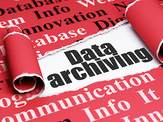 Image showing Data concept: black text Data Archiving under the piece of  torn paper