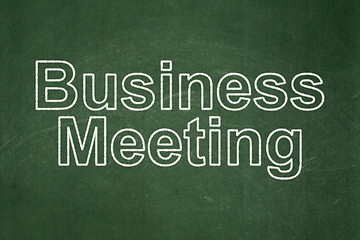 Image showing Finance concept: Business Meeting on chalkboard background