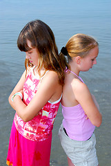 Image showing Two girls pouting