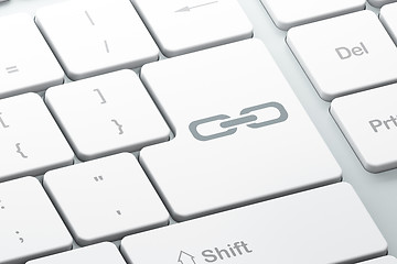 Image showing Web design concept: Link on computer keyboard background