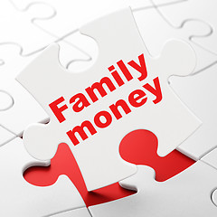 Image showing Money concept: Family Money on puzzle background