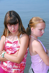 Image showing Two girls pouting