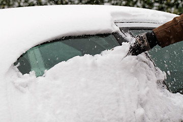 Image showing Snowy car