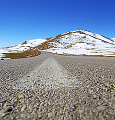 Image showing hill in   africa morocco the atlas valley dry mountain ground is