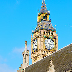 Image showing london big ben and historical old construction england  aged cit