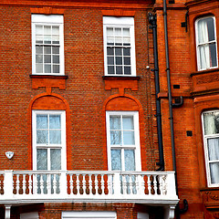 Image showing window in europe london old red brick wall and      historical 
