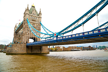Image showing london tower in england old bridge and  