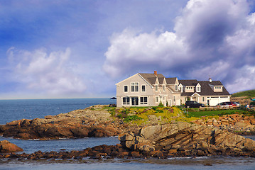 Image showing House on ocean shore