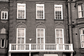 Image showing window in europe london old red brick wall and      historical 