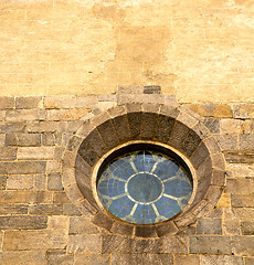 Image showing rose window  italy  lombardy     in  the barza   old   church   