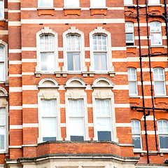 Image showing window in europe london old red brick wall and      historical 