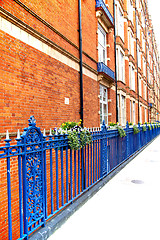 Image showing old window in europe london  red brick wall     and      histori