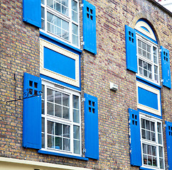 Image showing old window in europe london  red brick wall     and      histori