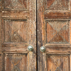 Image showing santo an in a  door curch  closed wood lombardy italy  varese