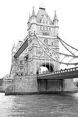 Image showing london tower in england old bridge and the cloudy sky