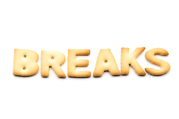Image showing Word breaks cookie isolated on white background 