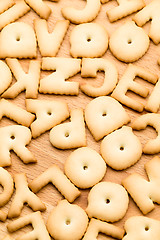 Image showing Letter Biscuit over the wooden table