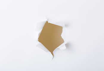 Image showing Hole in the paper with torn