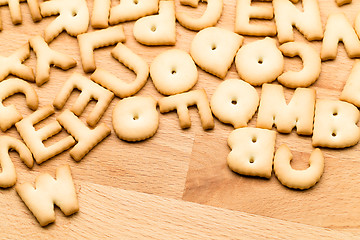 Image showing Alphabet cookie over the wooden table