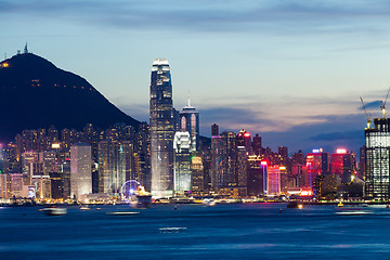 Image showing Hong Kong city at night 