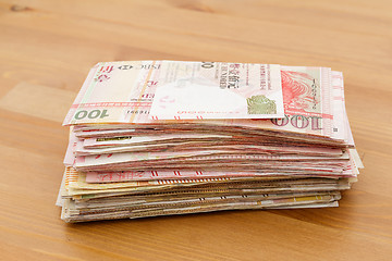 Image showing Heap of Hong Kong money banknote