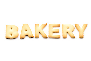 Image showing Word bakery cookie isolated on white background 