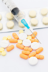 Image showing Pills and syringes