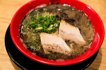 Image showing Black garlic oil japanese ramen