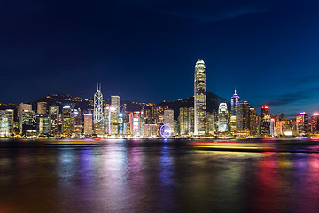 Image showing Victoria Harbour at night ,Hong Kong China