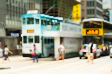 Image showing Blur view of Hong Kong road