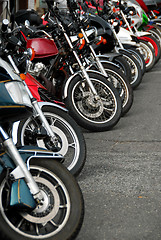 Image showing Row of motobikes