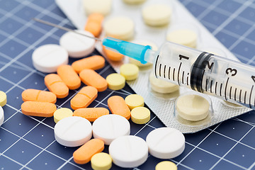 Image showing Drugs and injection syringe