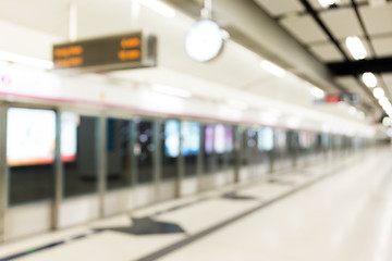 Image showing Blur background of train station