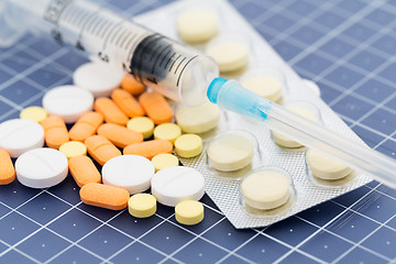 Image showing Medical drugs and syringe