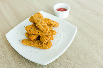 Image showing Fried chicken on a plate