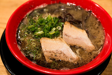 Image showing Ramen with black garlic oil