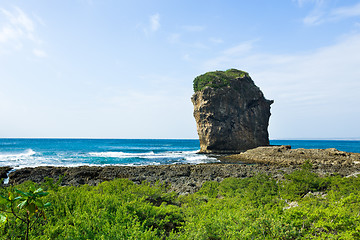 Image showing Seascape with rock