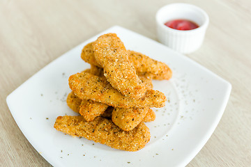Image showing Fried chicken nugget
