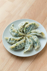 Image showing Chinese dumpling on white plate